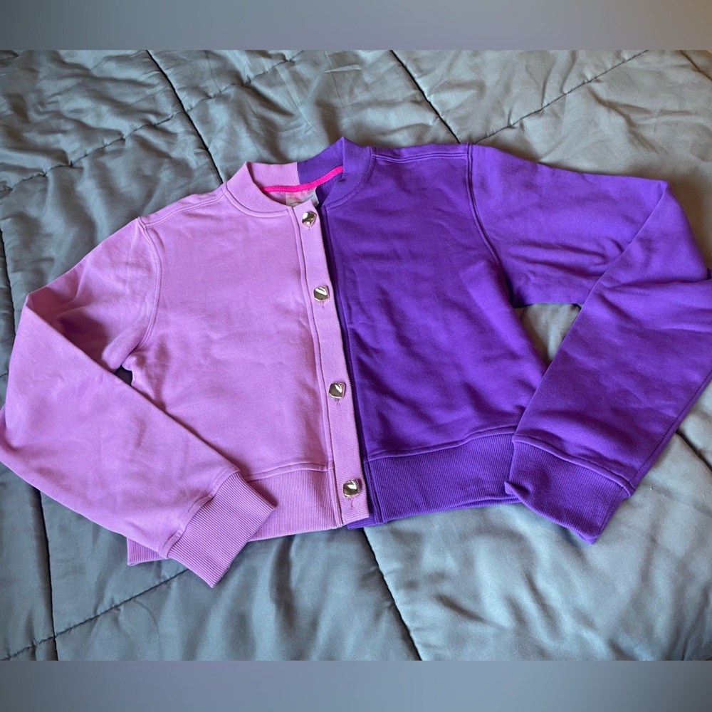 Two-Tone Purple Cardigan Color Block